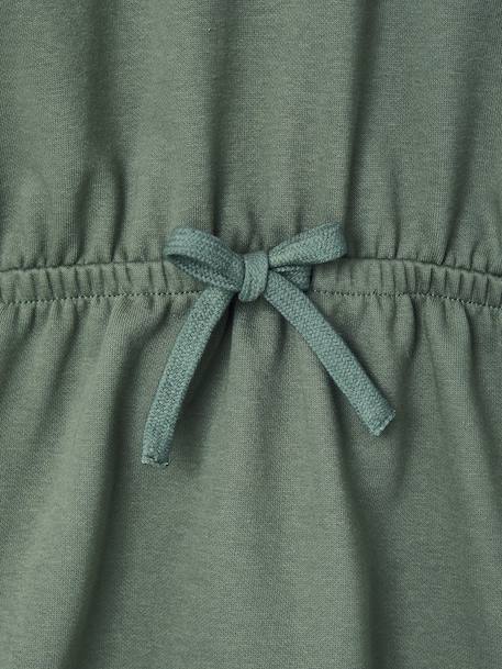 Short hooded dress for girls green+marl grey+navy blue 
