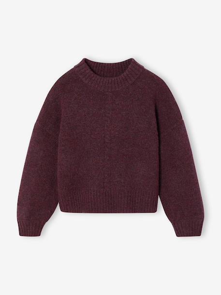 Boxy jumper for girls plum+rose 