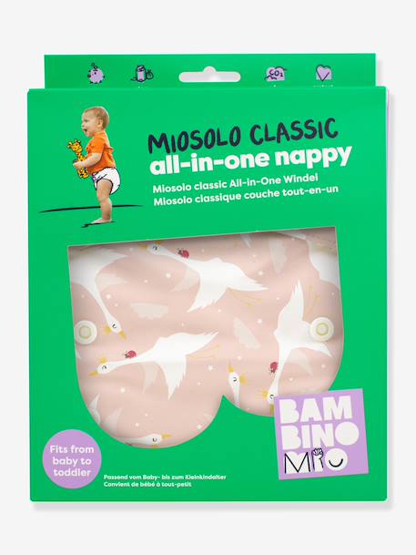 Miosolo all-in-one nappy by BAMBINO MIO green+rose+white 