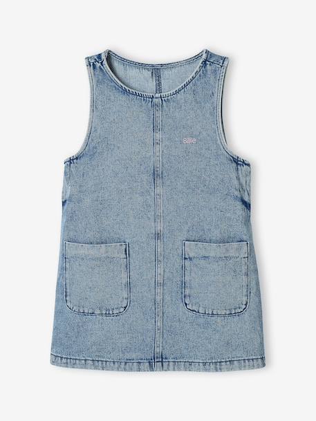Pinafore dress for girls medium blue 