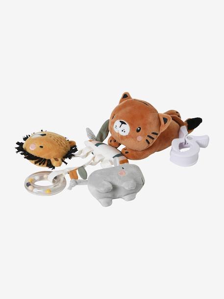 Multisensory Toy with Clip, Tanzania BEIGE MEDIUM SOLID WITH DECOR+brown 