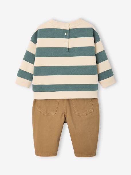 Set sweatshirt and trousers for baby emerald green 