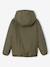 Reversible hooded jacket for boys khaki 