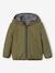 Reversible hooded jacket for boys khaki 