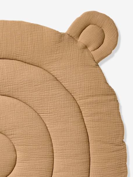 Baby photo mat in cotton muslin mocha 