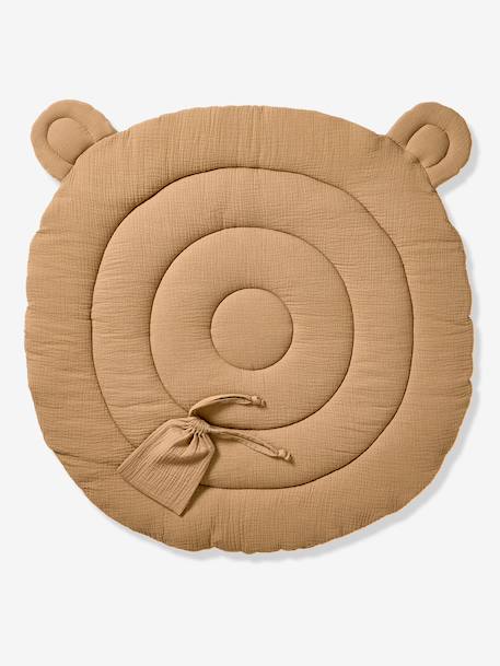 Baby photo mat in cotton muslin mocha 