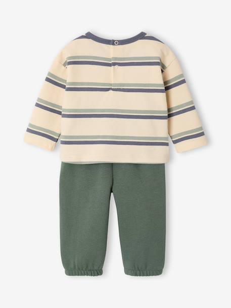 T-shirt and trousers set for baby caramel+green 