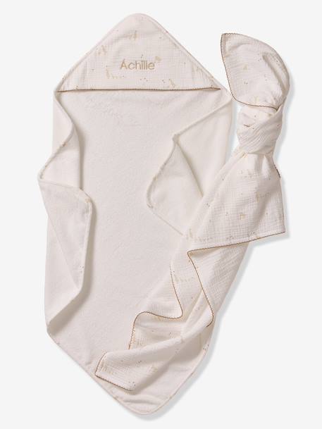 Bath cape and muslin gift set ecru 