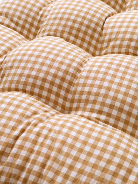 Cotton gingham floor mattress mocha 