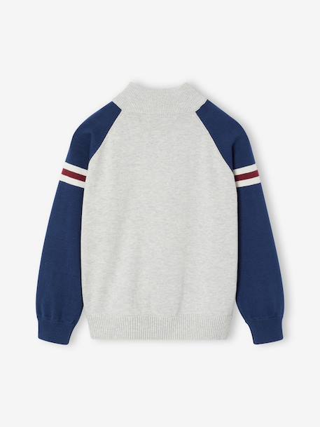 Zip-up cardigan with high neck for boys marl grey 