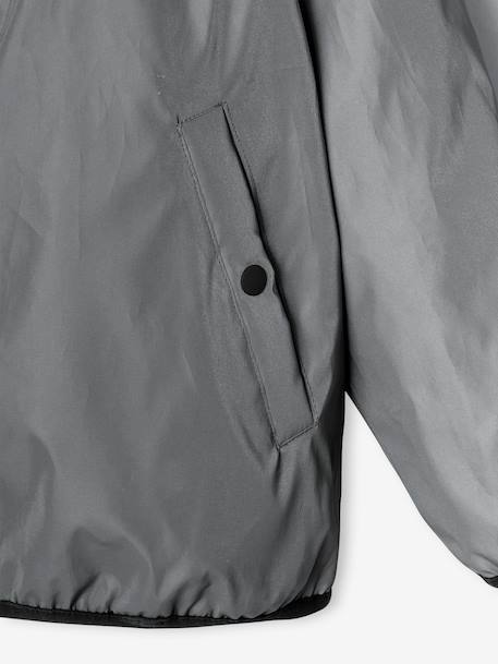 Reversible hooded jacket for boys khaki 