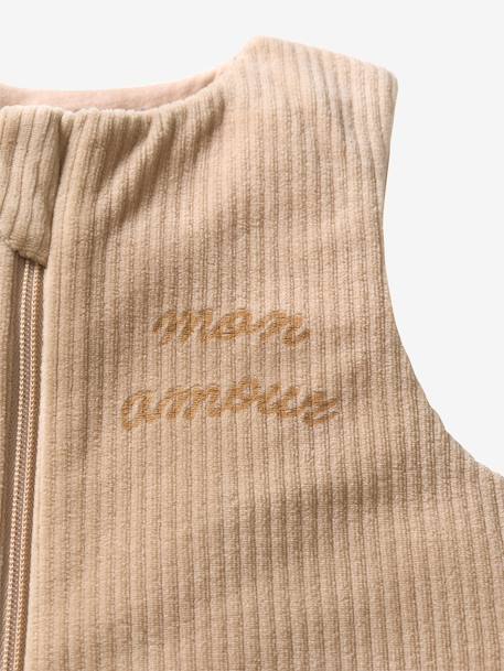 Corduroy baby sleep bag clay beige+sage green 