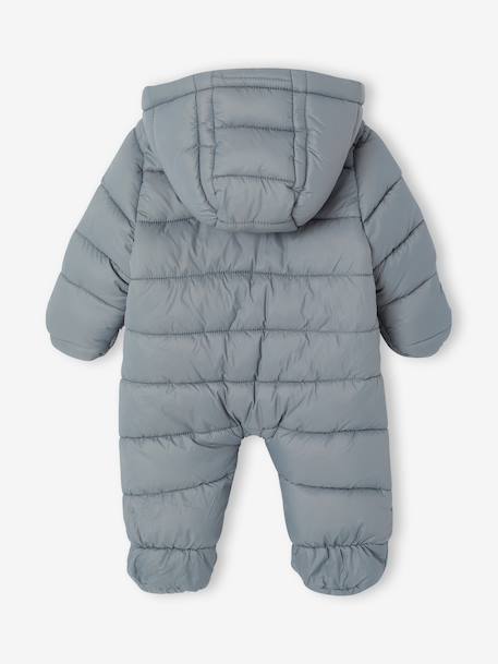 Padded pramsuit for newborn boys sage green 