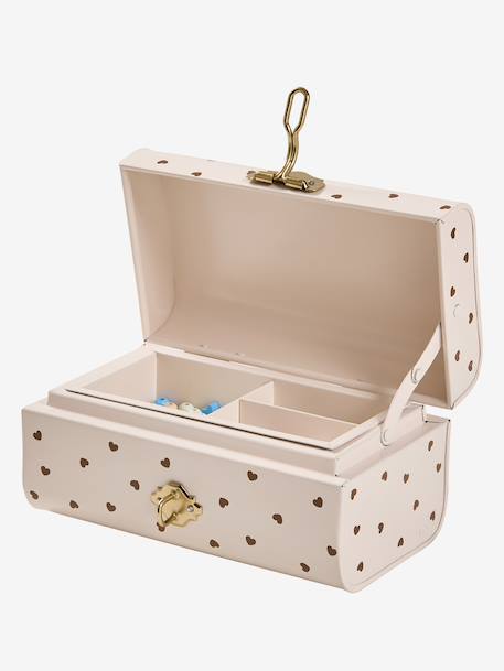 Metal trunk jewellery box vanilla 
