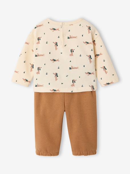 T-shirt and trousers set for baby caramel+green 