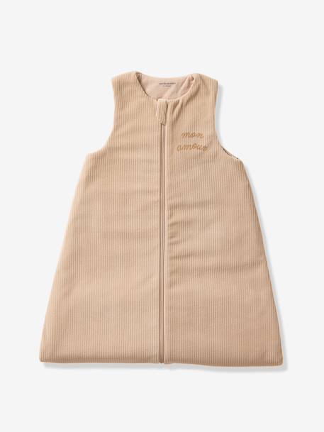 Corduroy baby sleep bag clay beige+sage green 