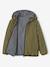 Reversible hooded jacket for boys khaki 