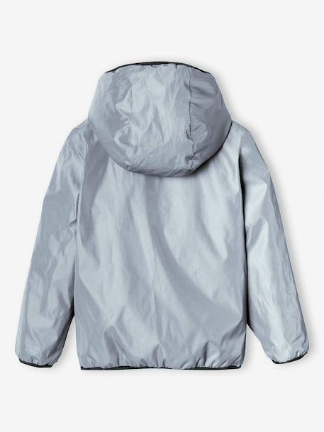 Reversible hooded jacket for boys khaki 