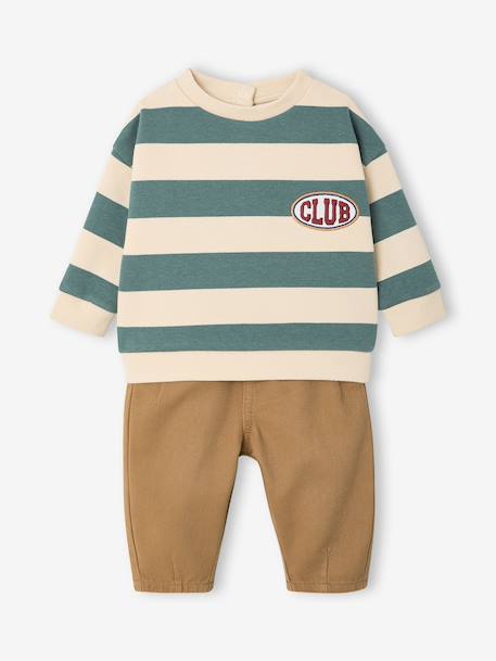 Set sweatshirt and trousers for baby emerald green 