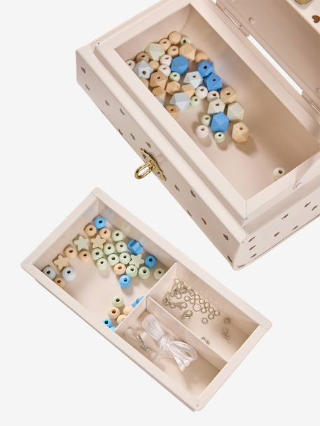 Metal trunk jewellery box vanilla 