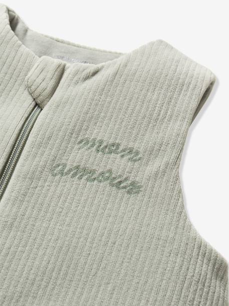 Corduroy baby sleep bag clay beige+sage green 