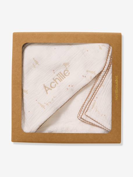 Bath cape and muslin gift set ecru 