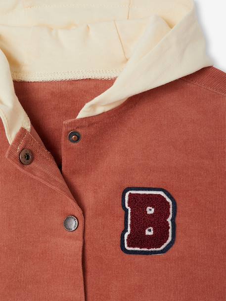 Hooded overshirt for baby terracotta 