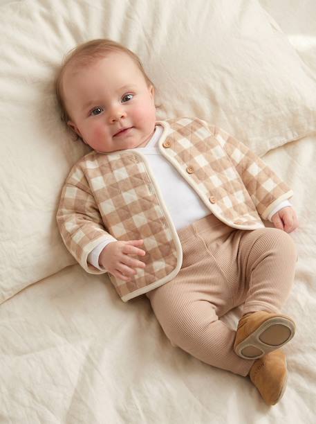 Quilted cardigan for newborn ecru 