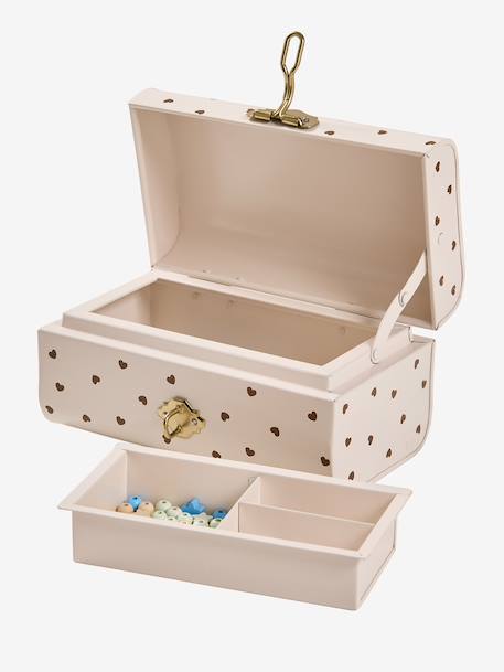 Metal trunk jewellery box vanilla 