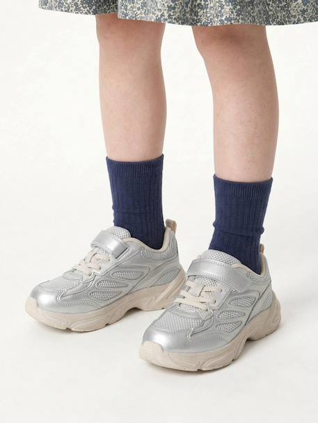 Pair of girls trainers silver 