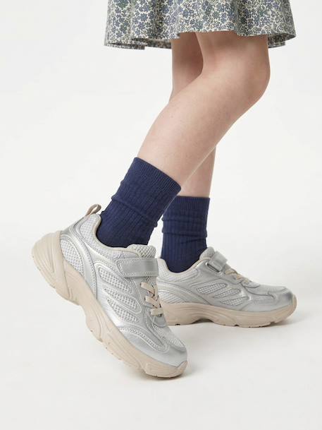 Pair of girls trainers silver 