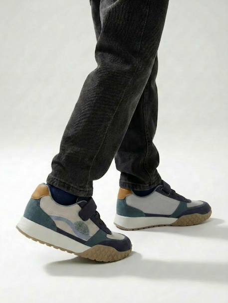 Trainers with Elasticated Laces & Hook-&-Loop Fasteners For Children, Designed for Autonomy set blue 