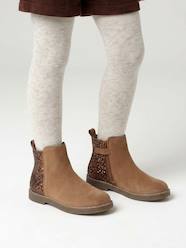 Shoes-Girls' leather and glitter boots, nursery collection
