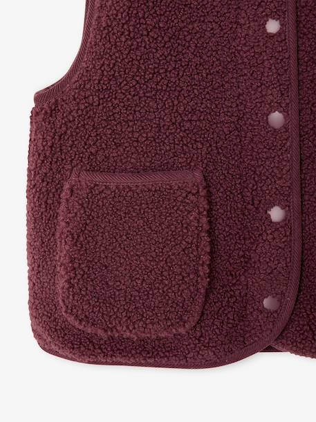 Sleeveless Sherpa Jacket for Girls blush+plum+vanilla 