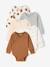 Pack of 5 long-sleeved bodysuits for baby caramel 
