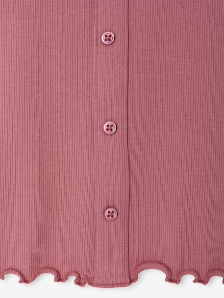 Long-sleeved T-shirt for girls ecru+mauve+taupe 