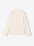 Roll-neck top for girls ecru+old rose 