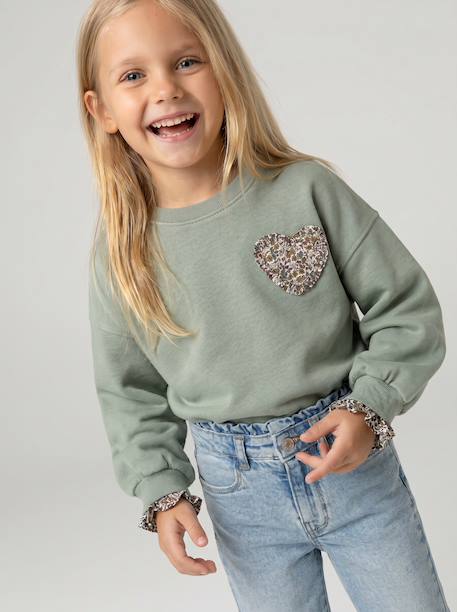 Sweatshirt for girls grey green 