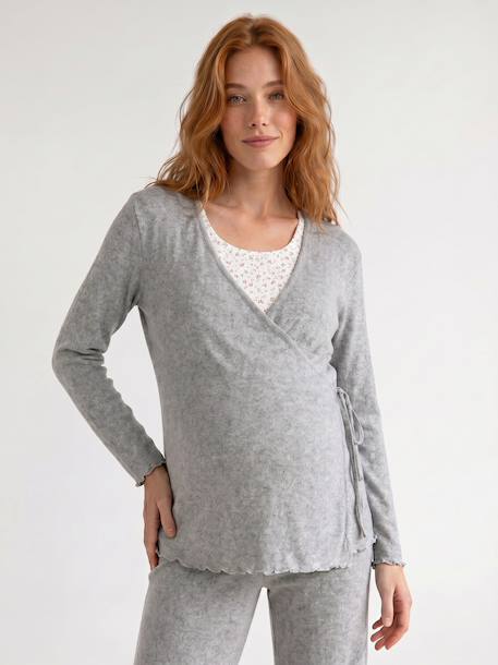 3-piece maternity and nursing pyjamas marl grey 