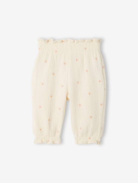 Cotton trousers for newborn baby vanilla 