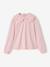 Long-sleeved T-shirt for girls ecru+pale pink 