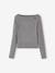 Pack of 2 Ribbed T-Shirts for Girls, JONEN bordeaux red+English green+marl grey 