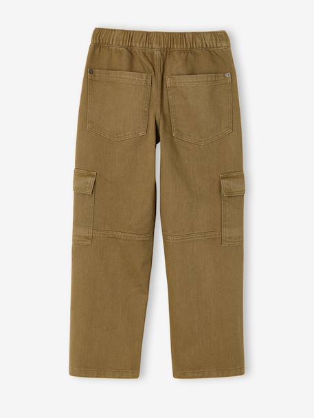 Cargo trousers for boys denim blue+olive 