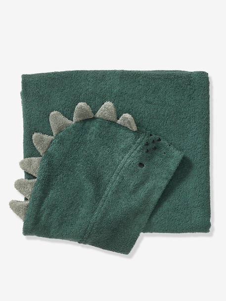 Hooded cotton towel English green 
