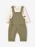 Dungaree set and bodysuit for newborn khaki 