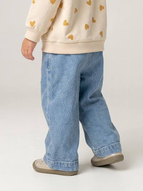 Wide Leg Jeans with Tie Belt, for Babies brut denim+stone 