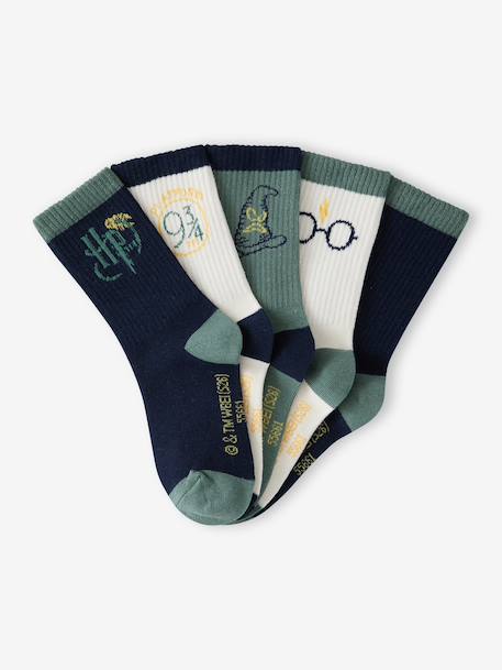Pack of 5 HARRY POTTER sports socks for boys emerald green 