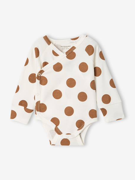 Pack of 5 long-sleeved bodysuits for baby caramel 
