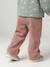 Wide Trousers in Corduroy with Flowers Belt for Babies beige+old rose 