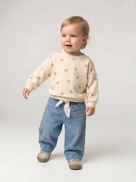 Sweatshirt with leopard print taupe+vanilla 
